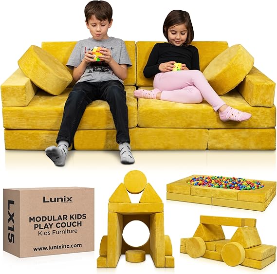 14pcs Modular Kids Play Couch, Child Sectional Sofa