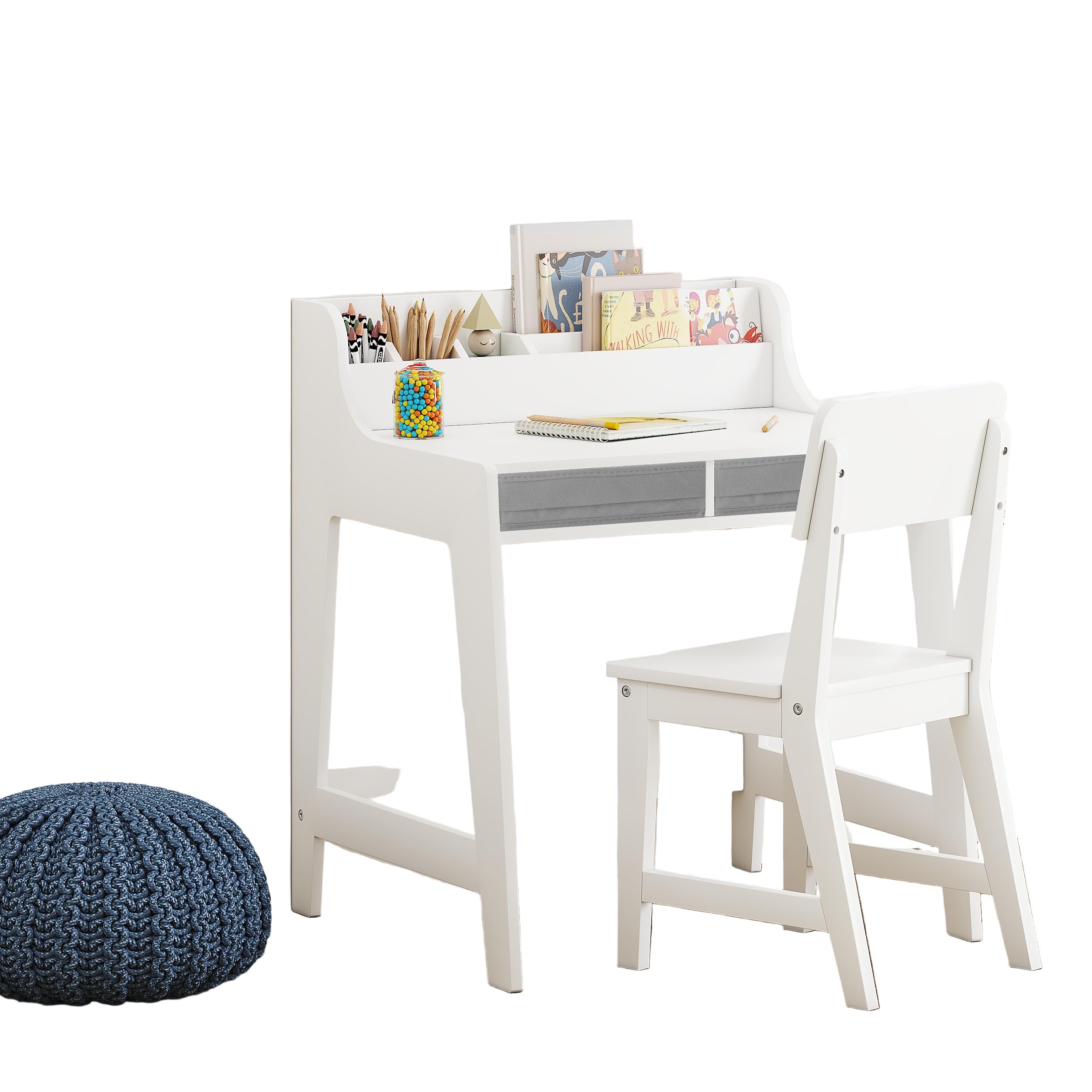 Kids Desk and Chair Set, Study Desk for Kids with Storage Bins