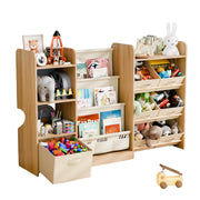 Kids Toy Book Storage Organizer - Large Bookshelf with 7
