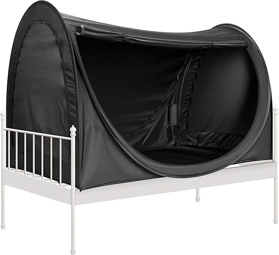 Pop-Up Bed Tent Twin Size, Privacy Bed Canopy with 4 Doors and Mosquito Mesh
