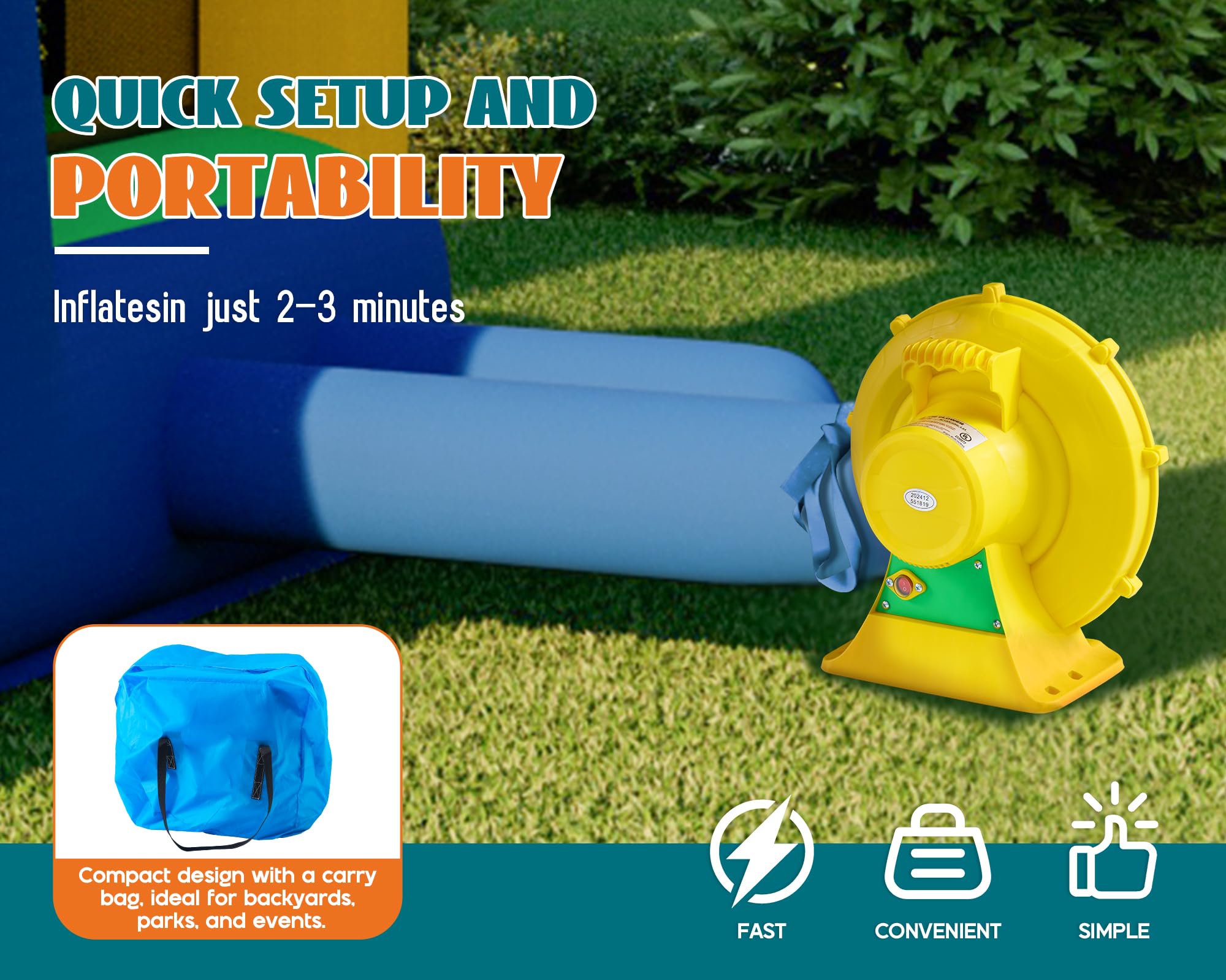 Inflatable Bounce House with Water Slide for Kids