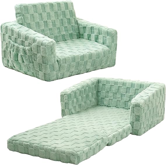 Couch for Kids – 2-in-1 Fold Out Sofa and Lounger, Soft Flannel