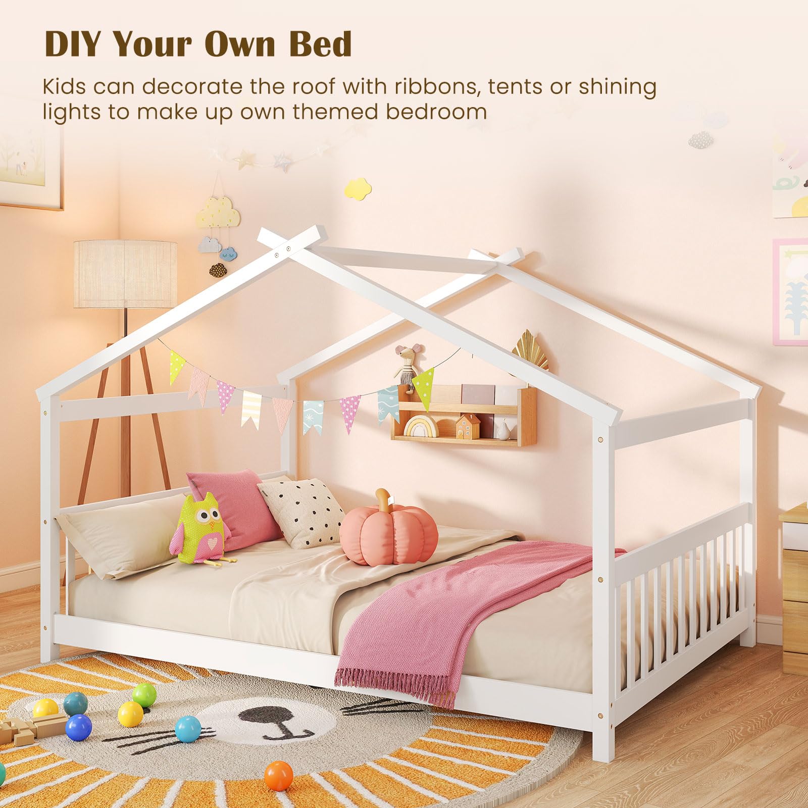 Full Size House Bed Frame for Kids