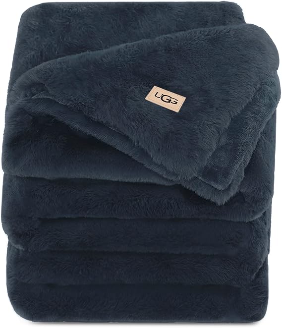 Euphoria Plush Faux Fur Throw Blanket Medium Weight Reversible Luxury Soft