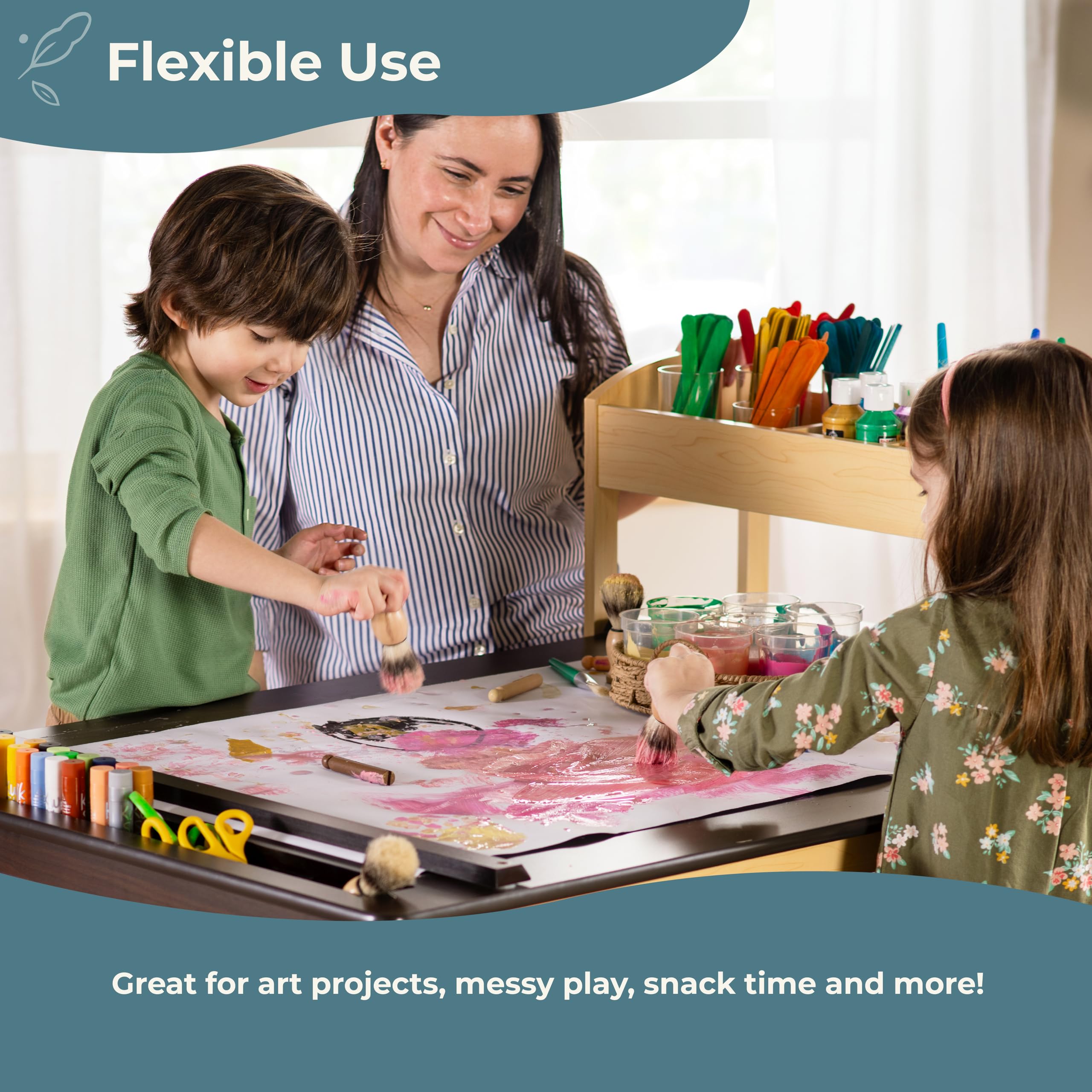 Kids Art Table and Chairs Set with Storage