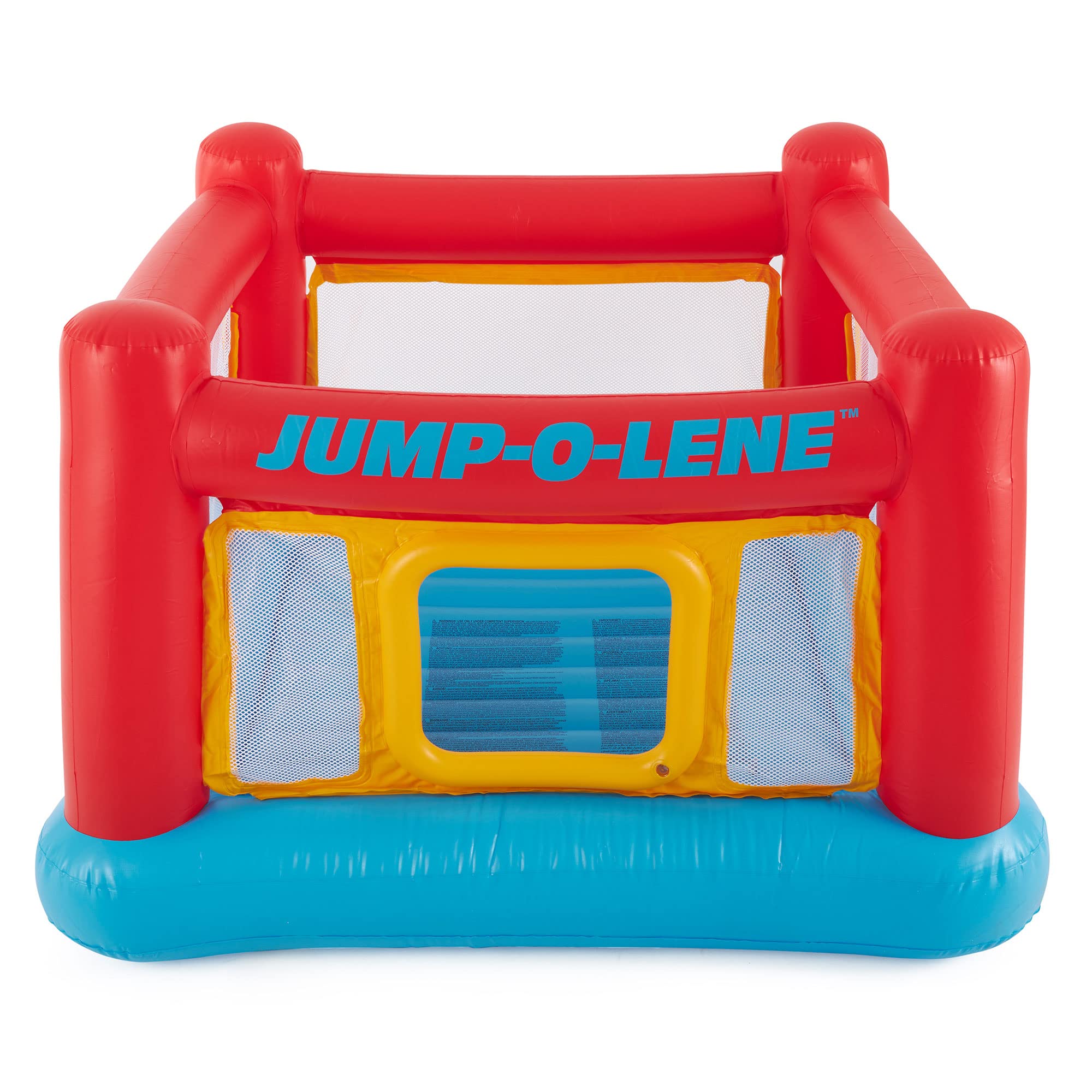 Inflatable Jump-O-Lene Trampoline Bounce House with Crawl-Thru Door & Net