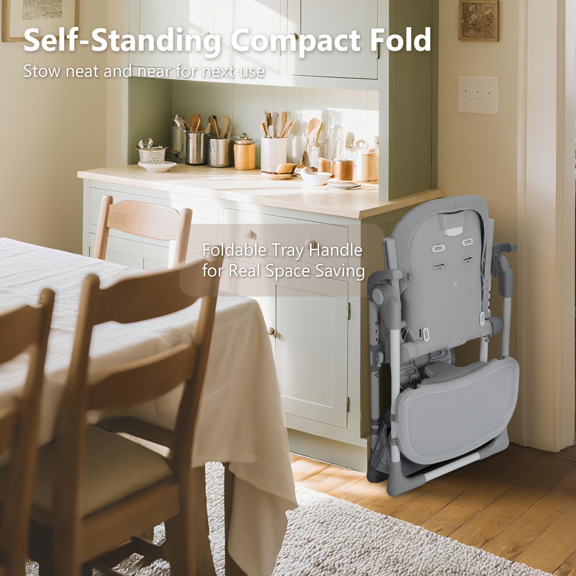Convertible Baby High Chair with Adjustable Height and Removable Tray