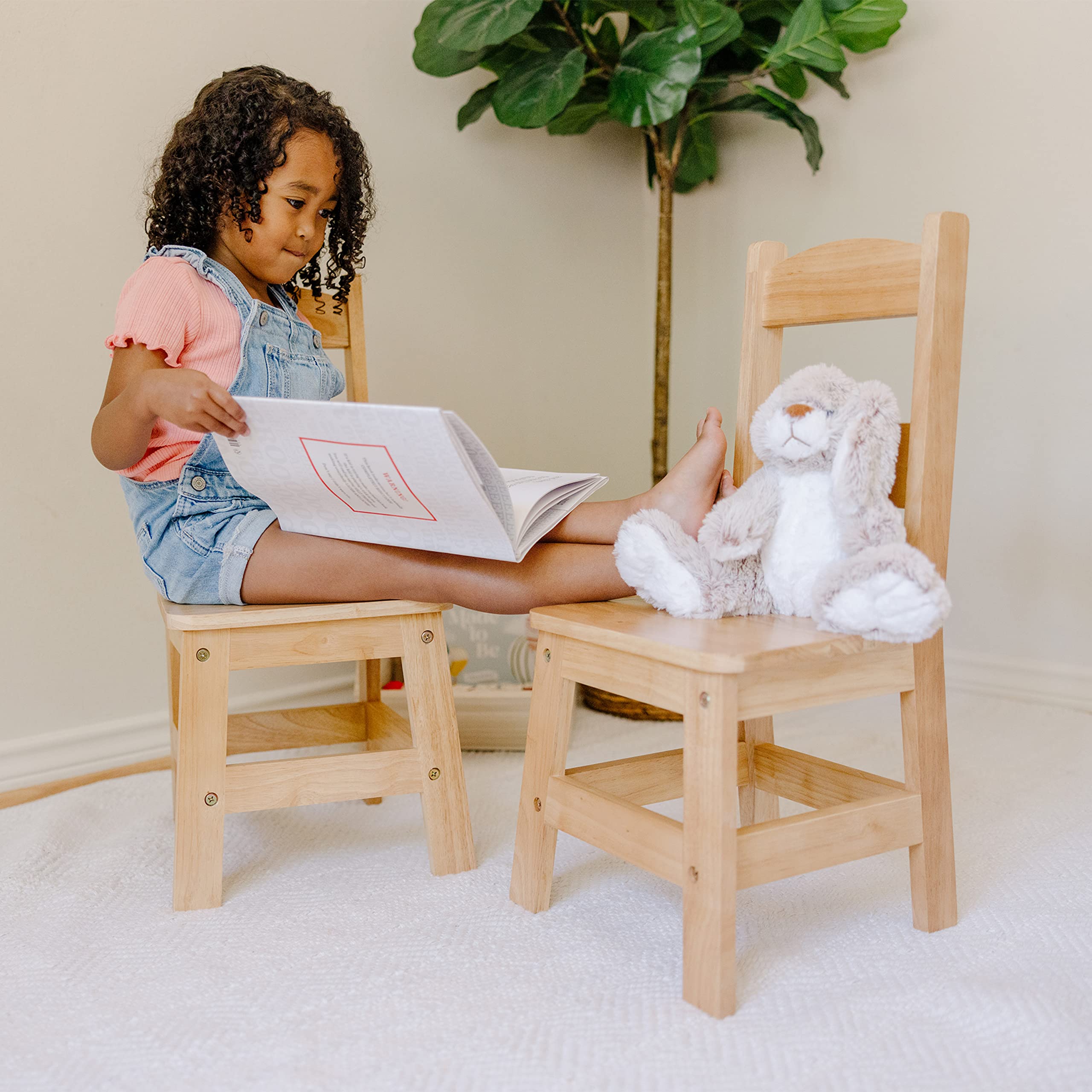 Wooden Chairs, Set of 2 - Blonde Furniture for Playroom
