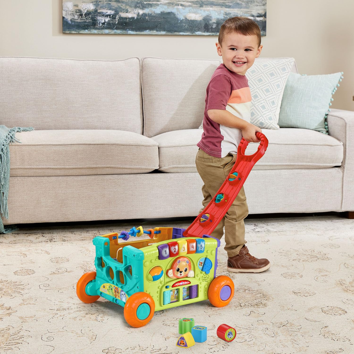 Sort and Discover Activity Wagon for Toddlers, Red