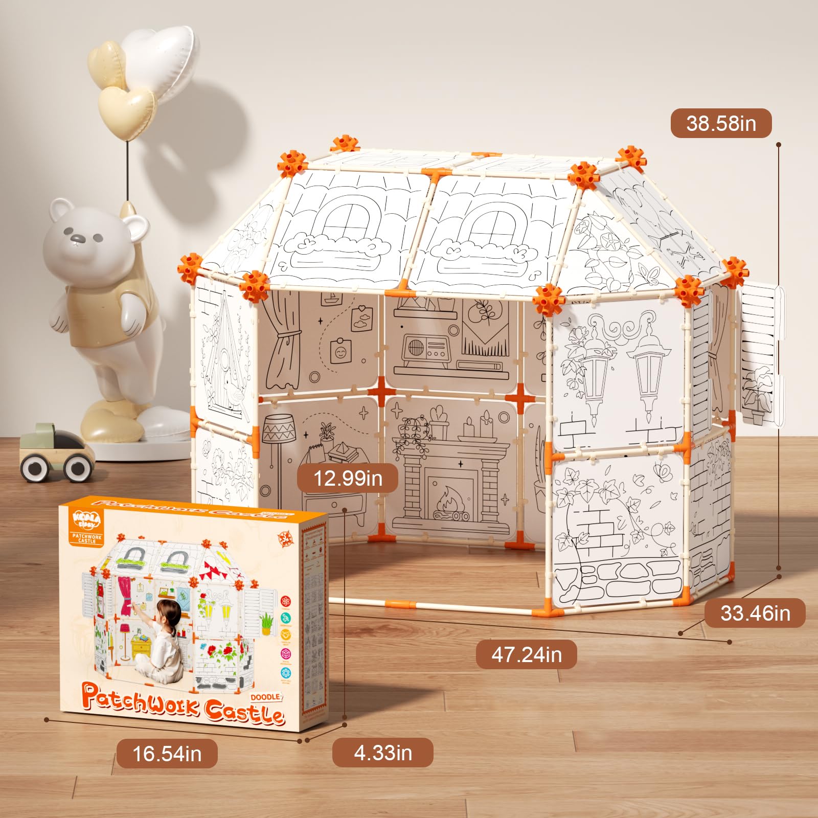 Customizable Cardboard Fort Building Kit for Kids