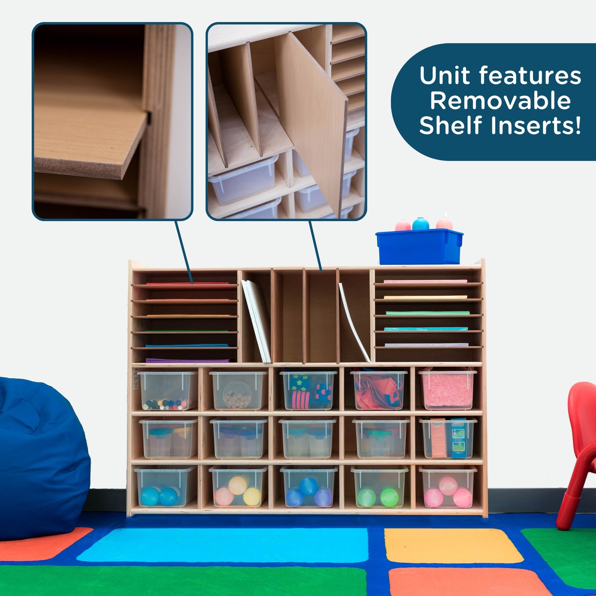Multi-Section Classroom Organizer for Kids and Toddlers