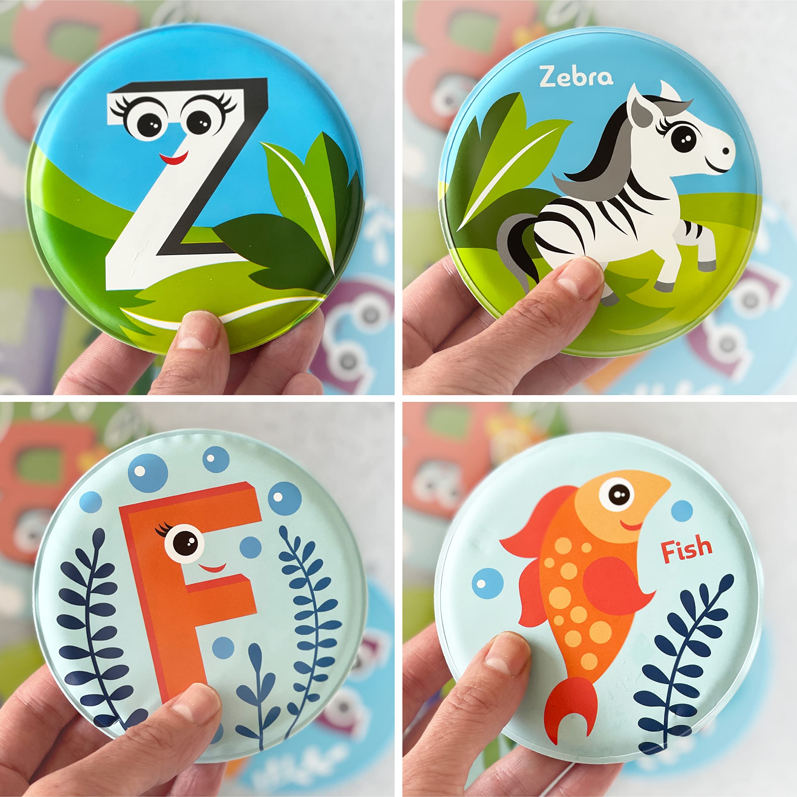 Alphabet Flash Cards for Bathtub - Preschool Learning Toddler