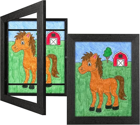 3Pack Kids Art Frames Natural Woodgrain, 10x12.5 Child