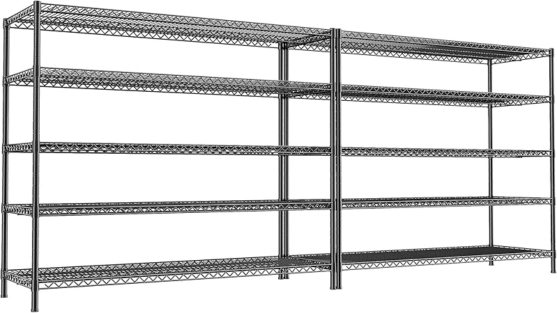 55.5" W Storage Shelves 3200LBS Metal Shelving 5 Tier Wire