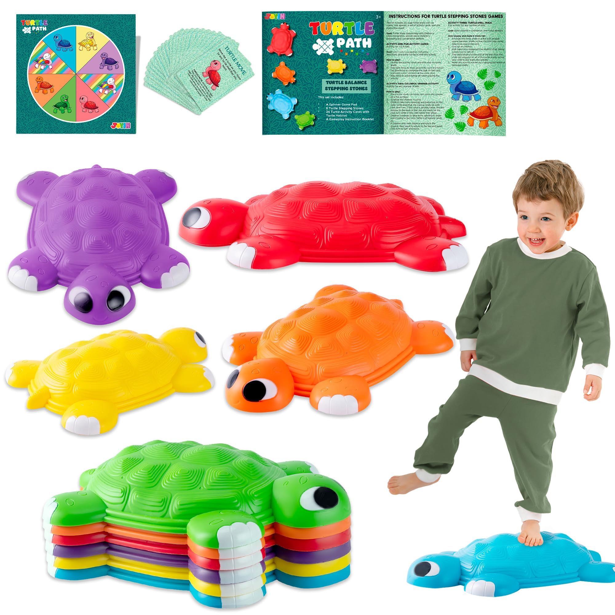 Turtle Balance Stepping Stones, 6 Pcs Kids Turtle Jumping Stones Steps Stones