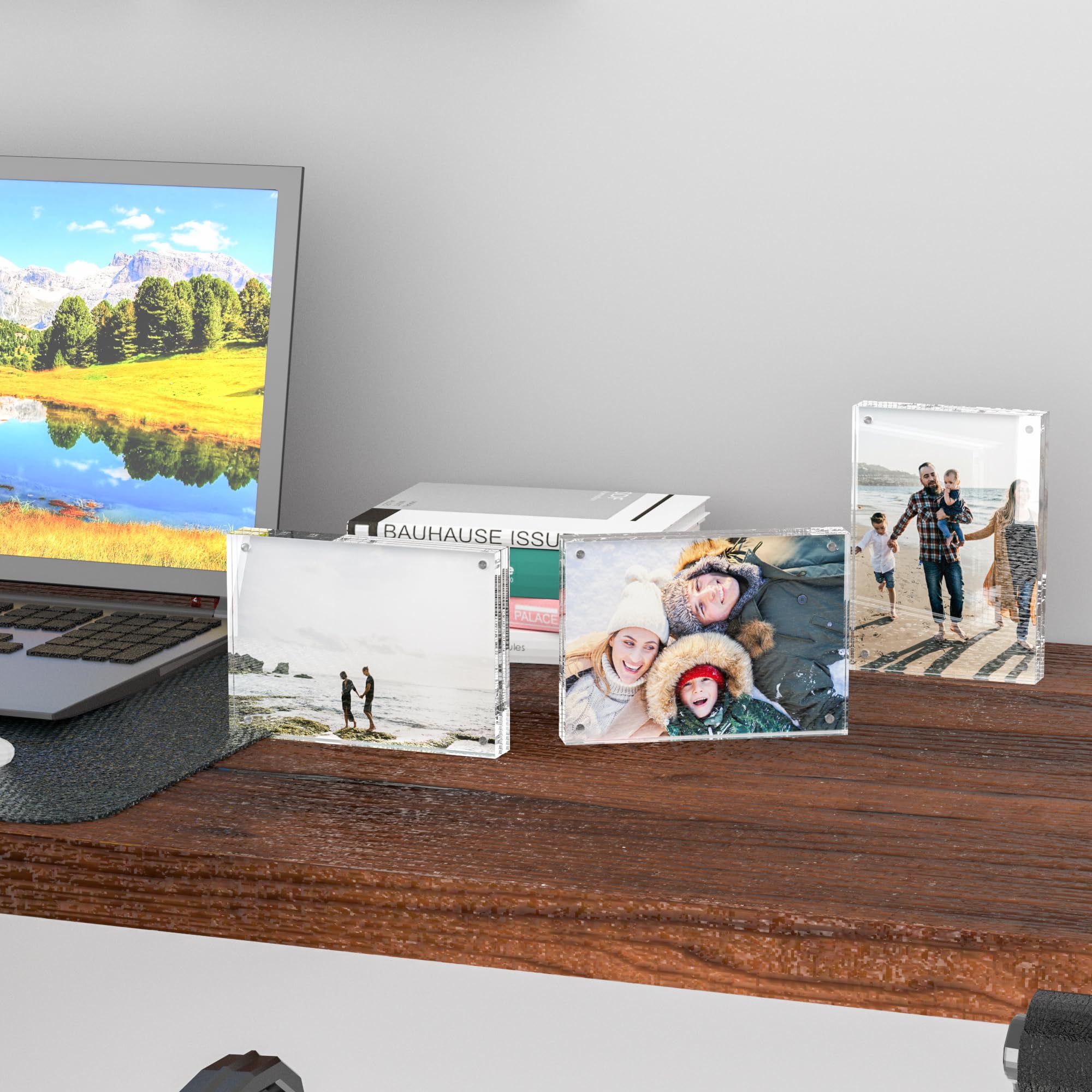 4 Pack Acrylic Picture Frames 5x7 Free Standing