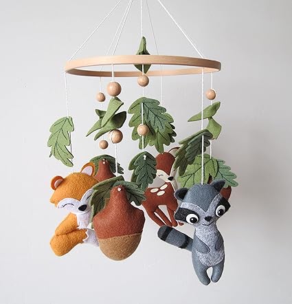 Woodland Mobile for Crib Forest Baby Mobile for Crib Woodland Crib Mobile for Boys