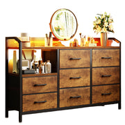 Bedroom with Light Strip & Power Outlet — 8 Drawers Dressers