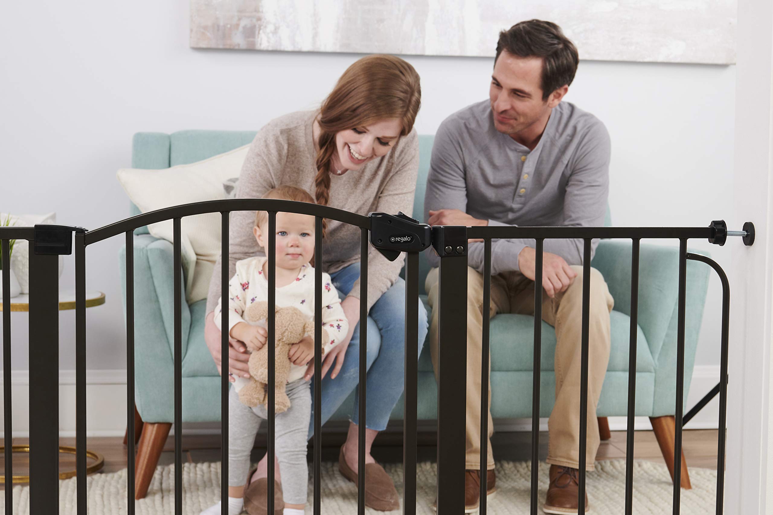 58-Inch Easy Step Extra Tall Arched Décor Walk Thru Baby Gate, Award Winning Brand