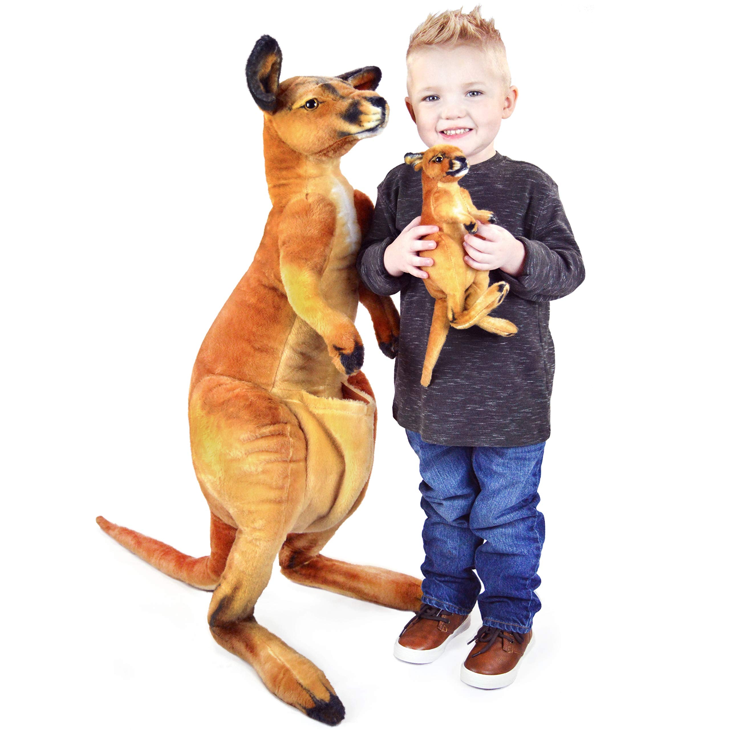 Kari The Kangaroo and Joey - 3 Foot Big Stuffed Animal Plush Roo