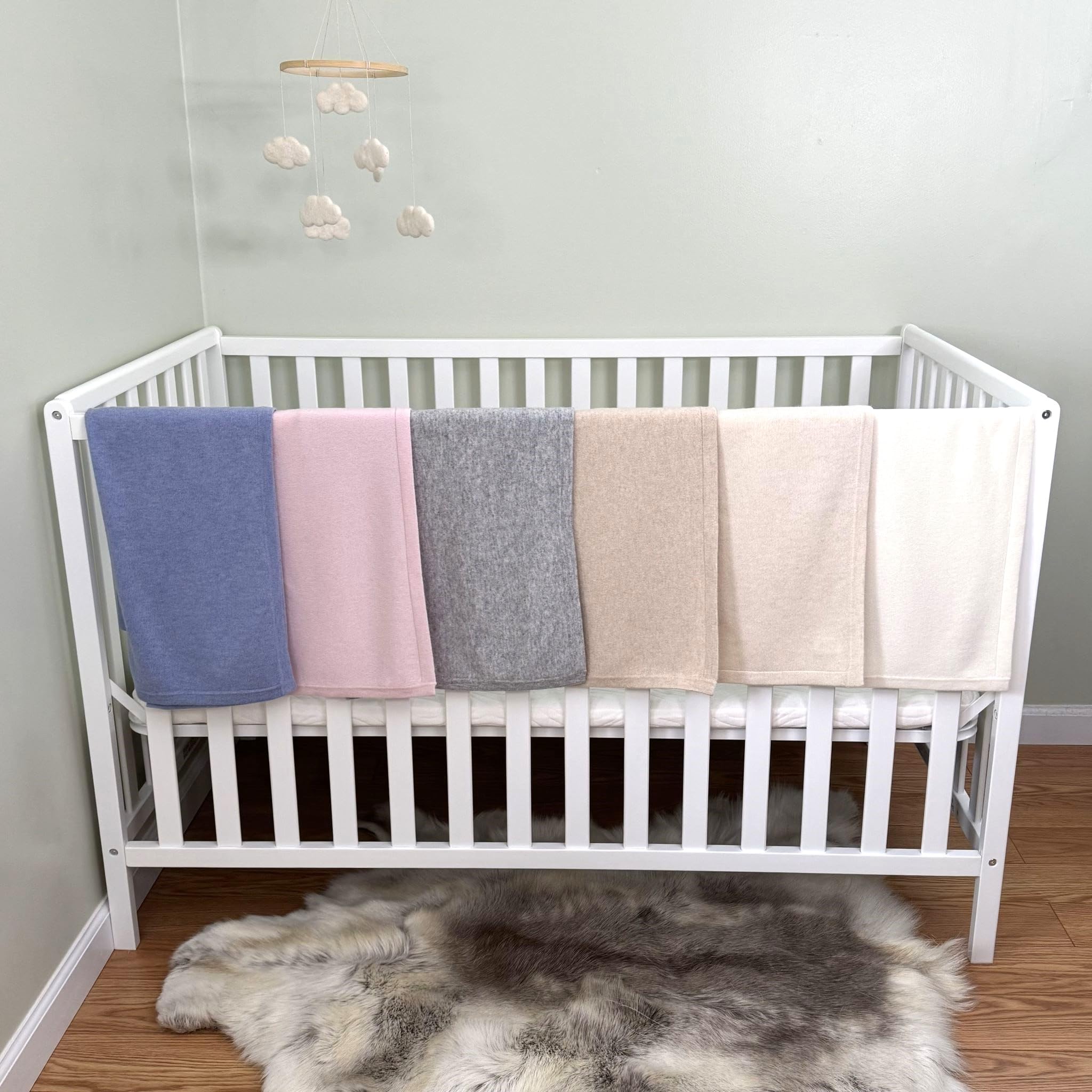 Cashmere Receiving Blanket with Hood in Natural - Unisex, 30” x 30”