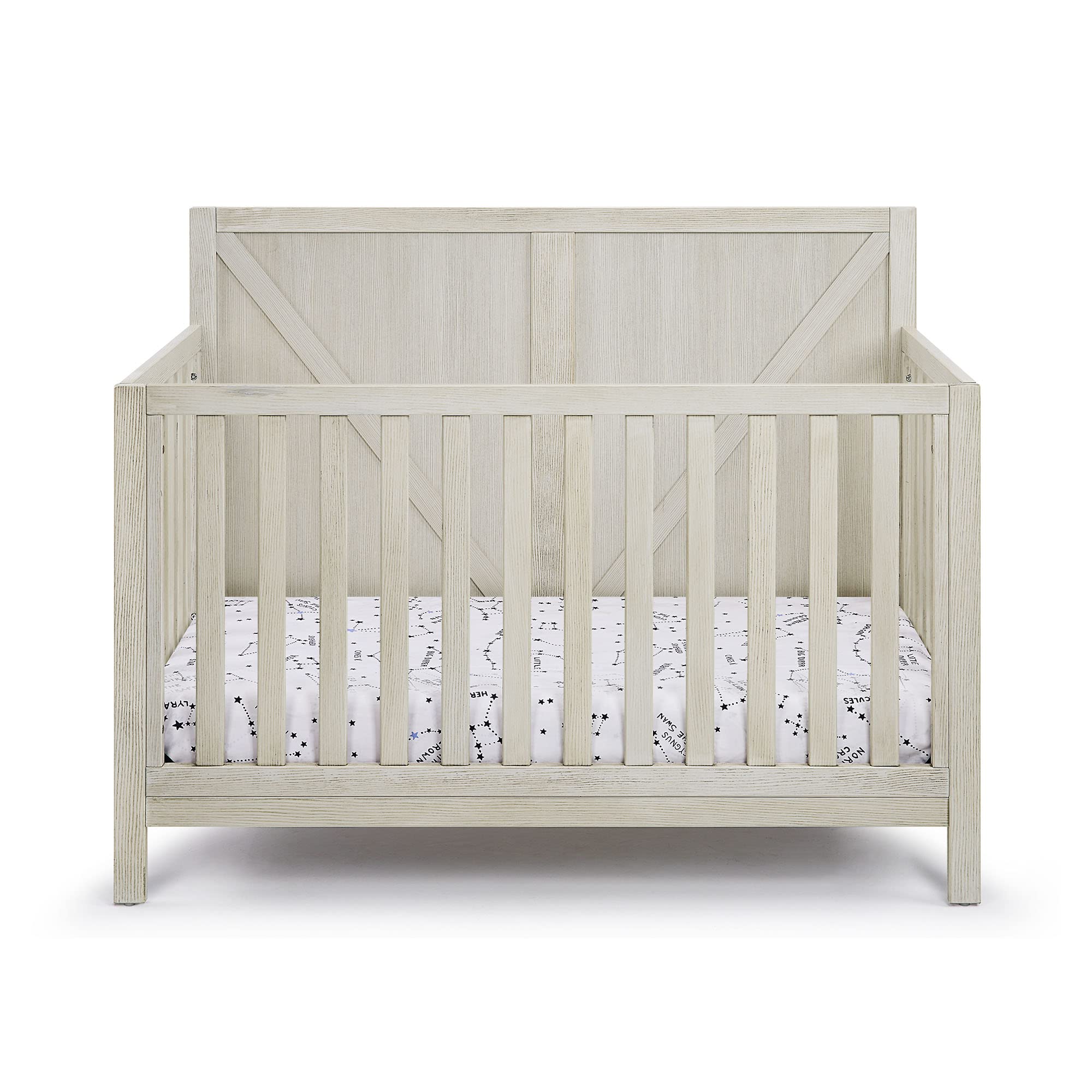 4-in-1 Convertible Crib in Washed Gray