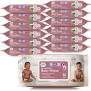 Unscented Baby Wipes Bulk, 12 X 80 Ct =960 Wipes Total, Alcohol