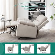 EcoSummer Upholstered Nursery Rocking Chair，Indoor Comfortable Glider Chair，Pocket High Back Teddy Boucle Rocker Chair with Side， for Baby Nursery,Living Room,Bedroom，Office