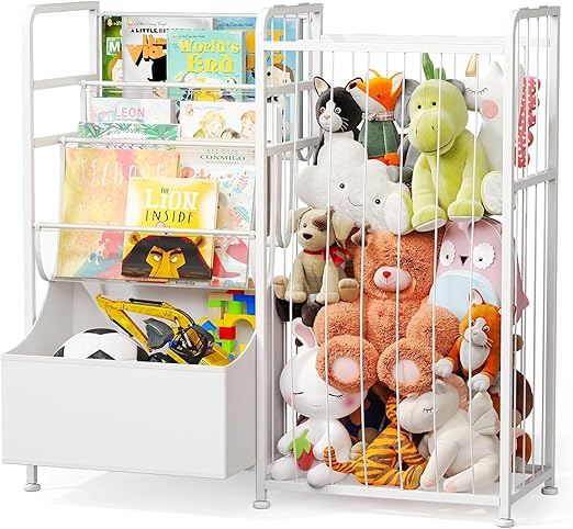 Kids Bookshelf and Stuffed Animal Storage - Multi-Function Nursery