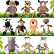 HyDren 10 Pcs Safari Stuffed Animals Plush Jungle Animal Toys for Girls Boys