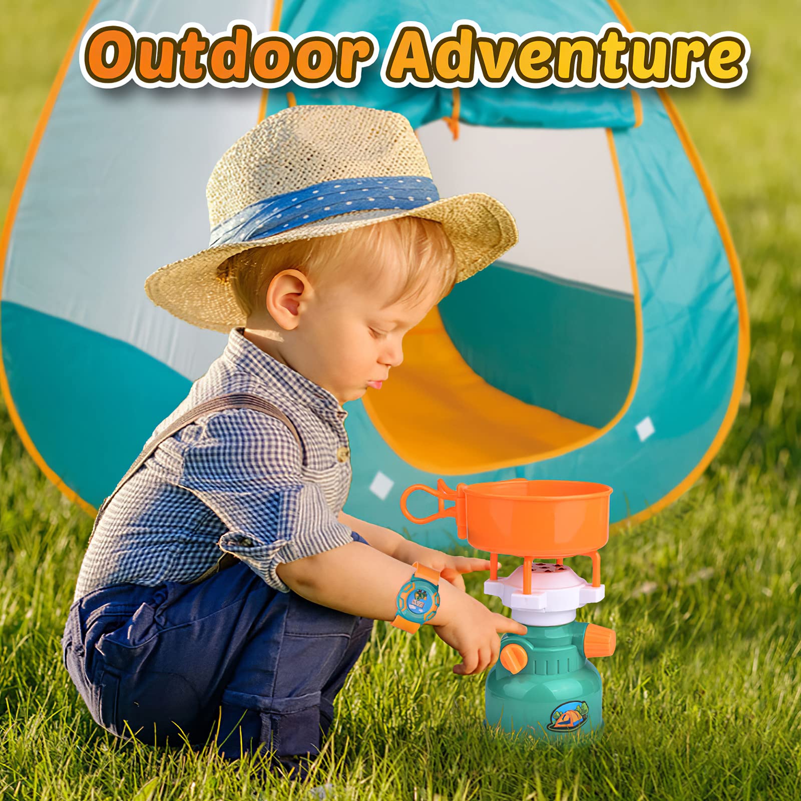 Kids Pop Up Play Tent with Camping Gear Set