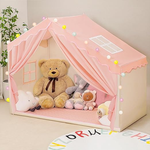 Play Tent for Kids - Kids Tent Indoor with Ball Lights and Mat