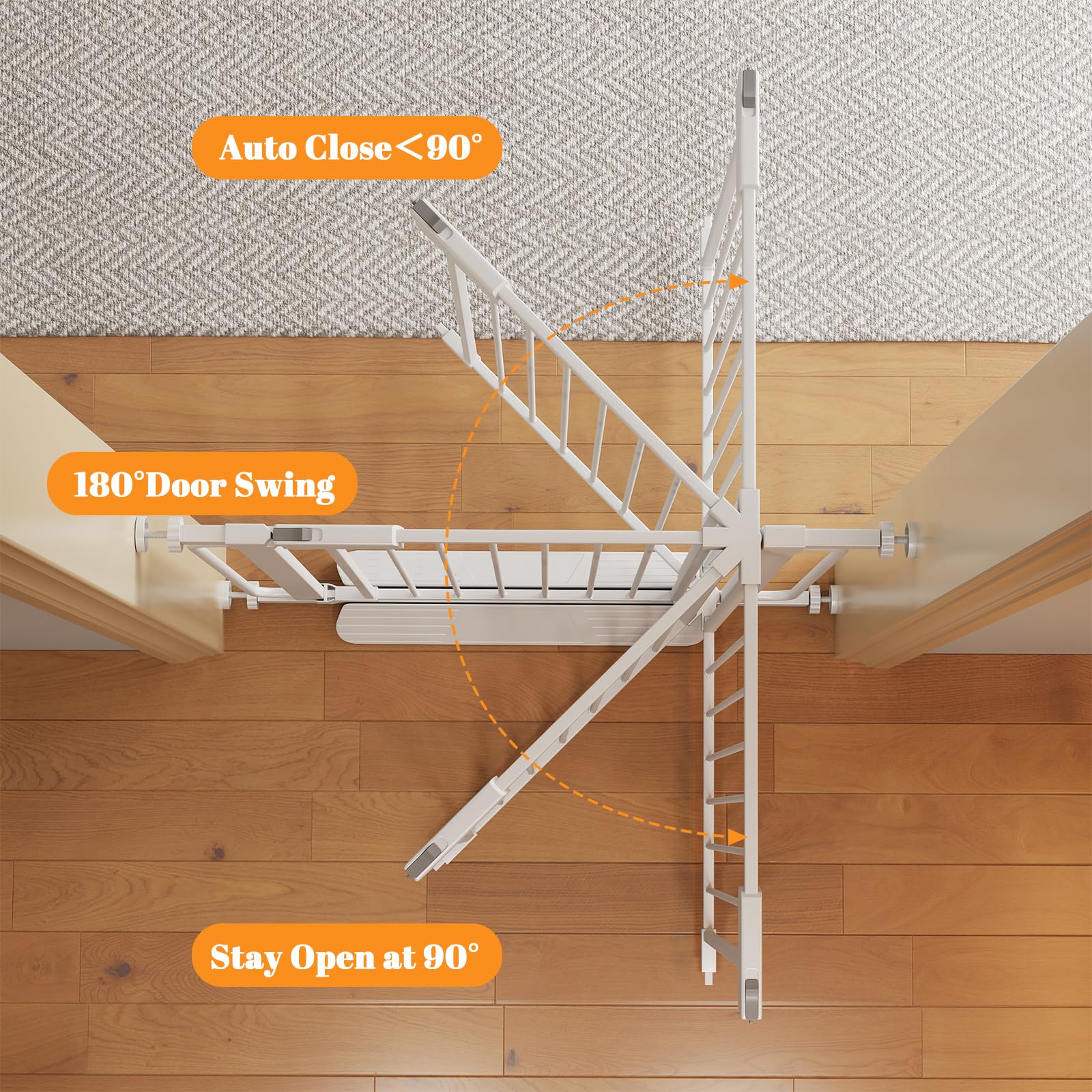 Extra Wide Pressure Mounted Baby Gate with Door