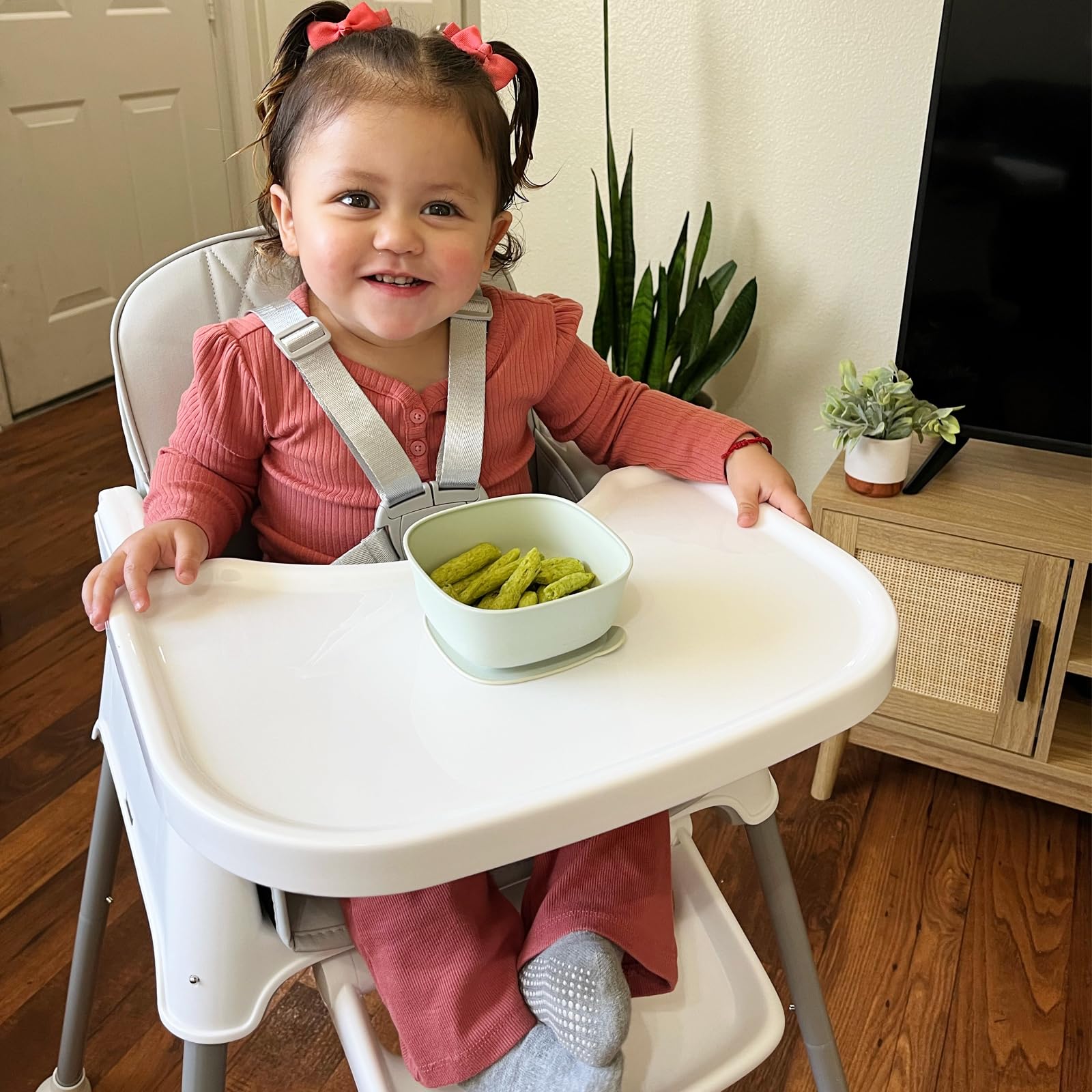 3-in-1 Convertible Baby High Chair with Adjustable Height and Removable Tray