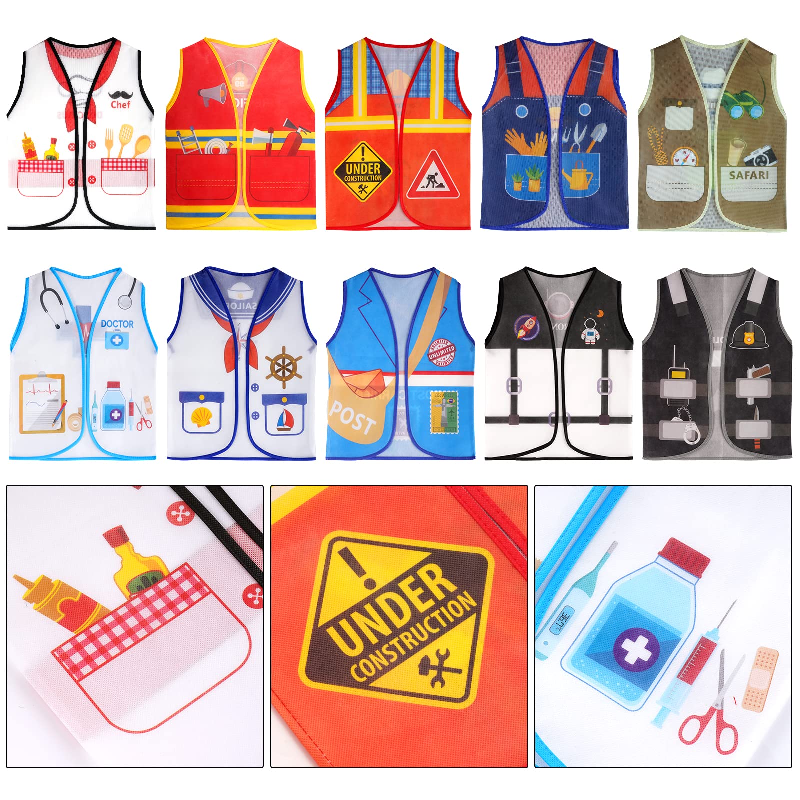 Helper Dress Up Vest Boys Dress Up Clothes Vest Career Cosplay