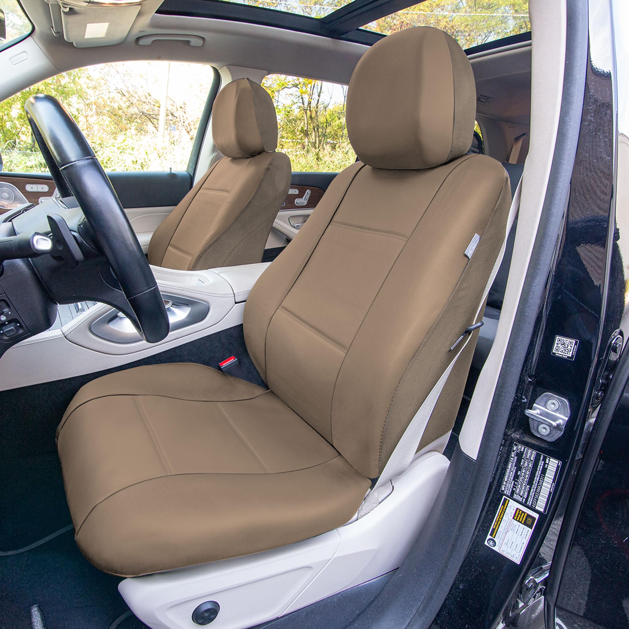 Car Seat Covers PU Leather Full Set Automotive Seat Covers Front Set and Rear Solid