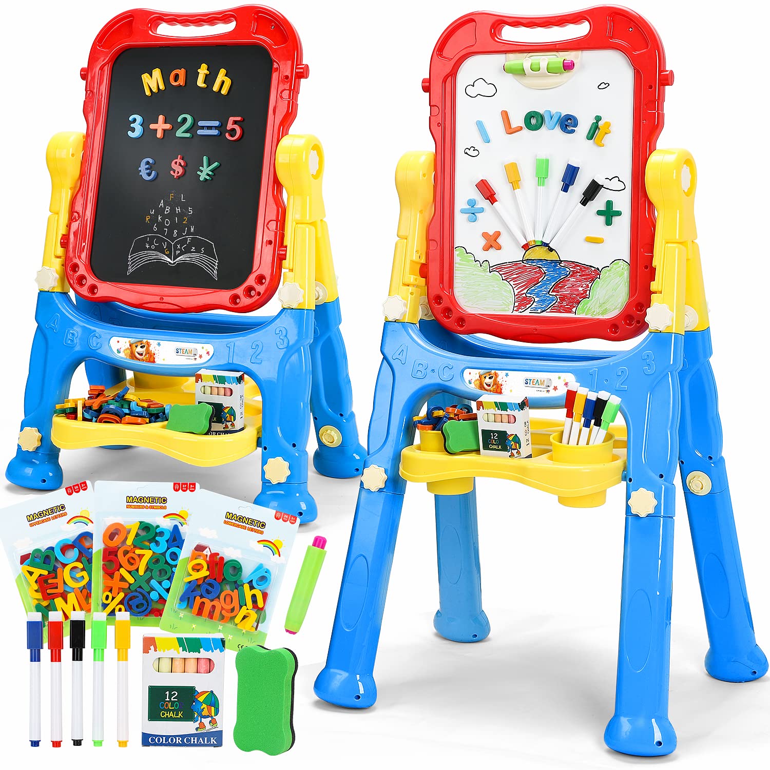Life Large Art Easel for Kids, Double-Sided 4In1 Toddler Easel