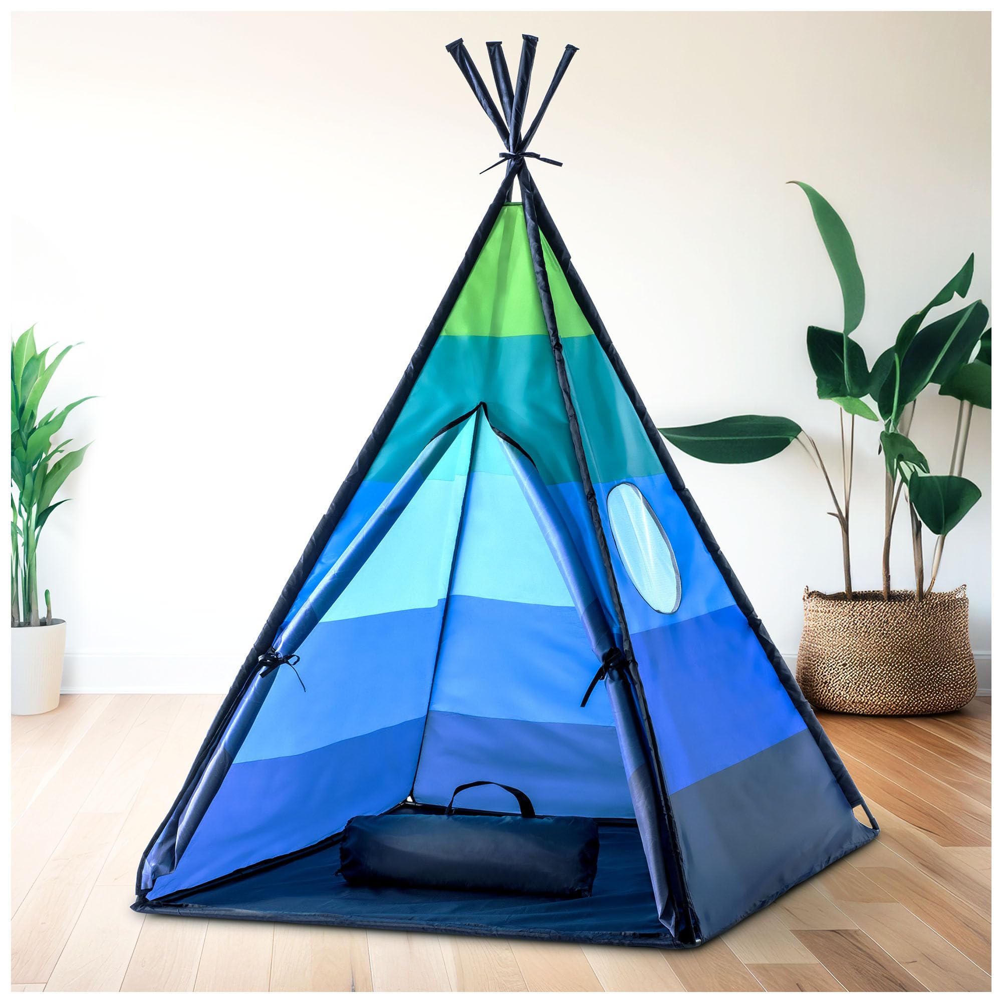 Happy Hut Teepee Tent for Kids - Indoor Pop Up Teepee Kids Playhouse