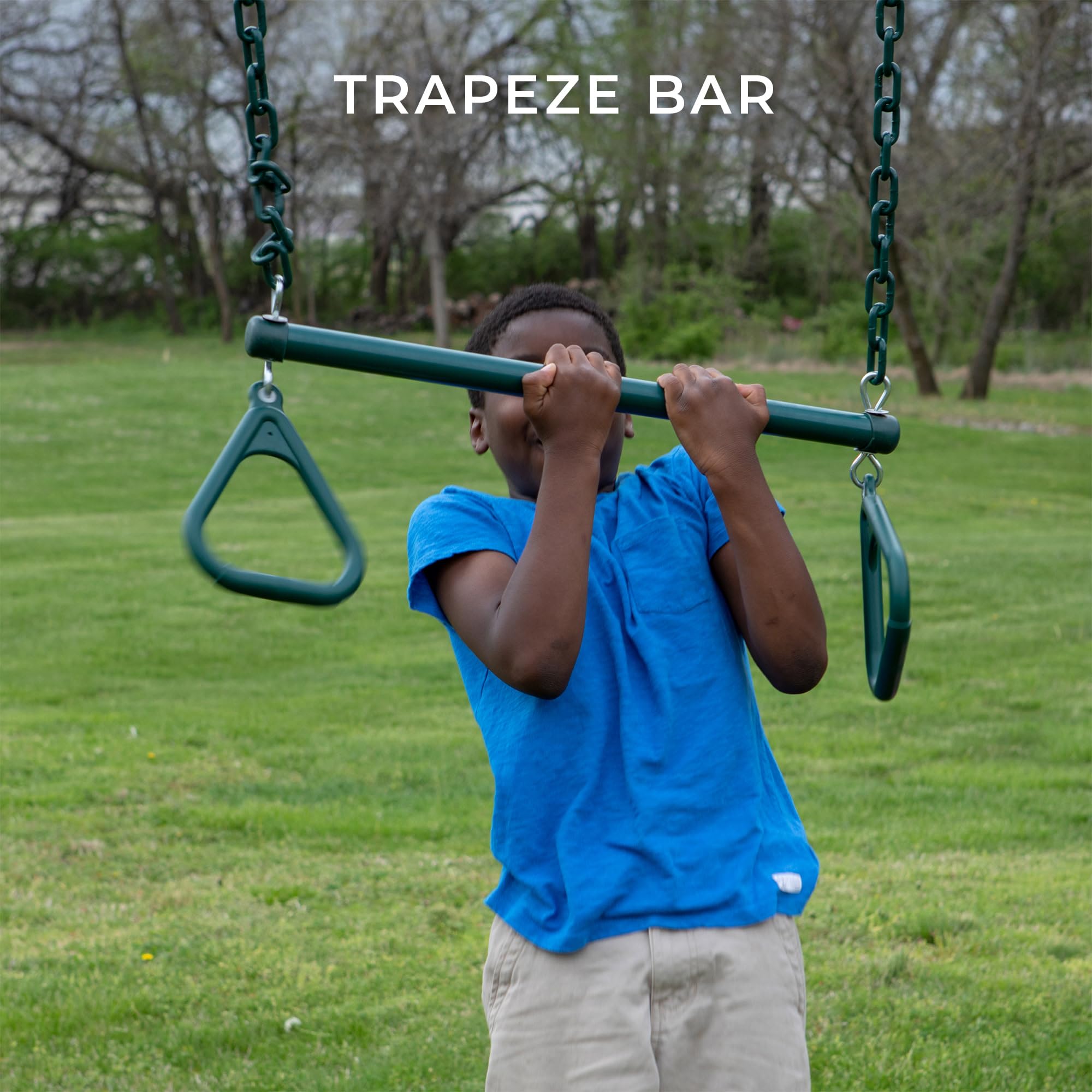 Galvanized Steel A-Frame Swing Set with Trapeze Bar