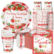 200 Pcs Strawberry 1st Birthday Decorations Sweet One Themed Baby Shower Party