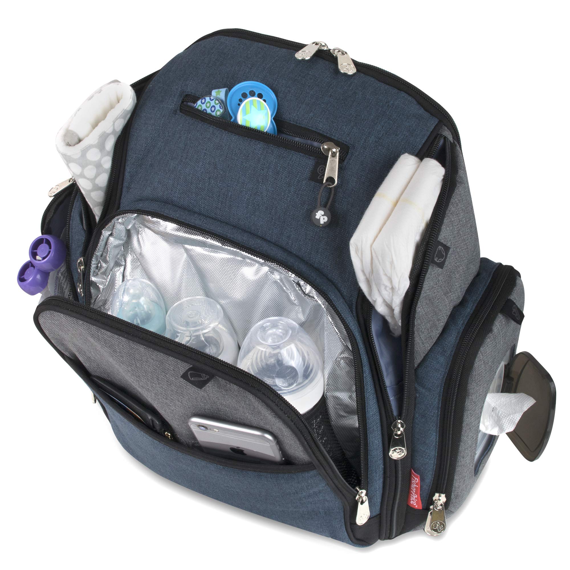 Fastfinder 3 Piece Set Diaper Bag Backpack for Moms & Dads