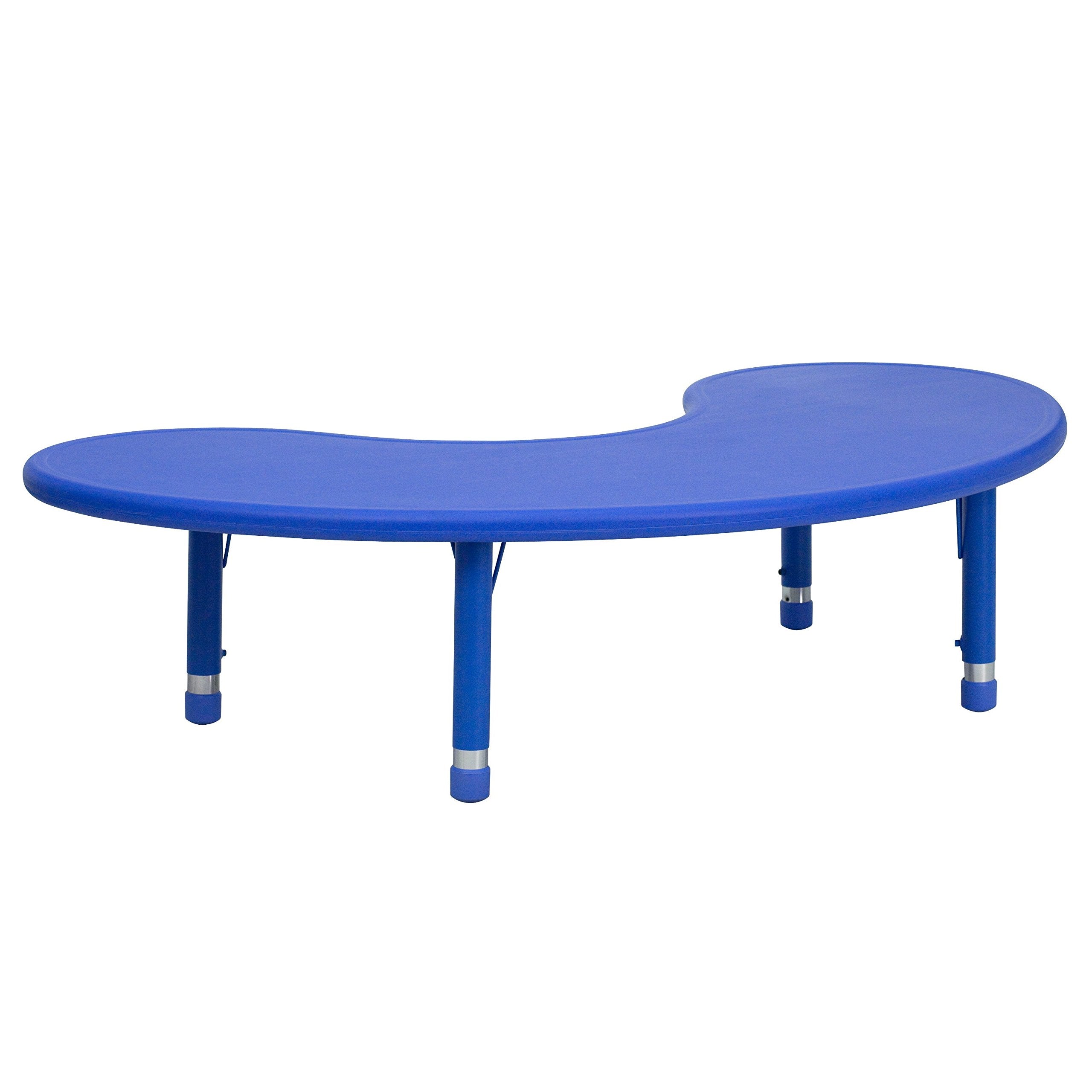 Half-Moon Activity Table Blue Plastic Height Adjustable