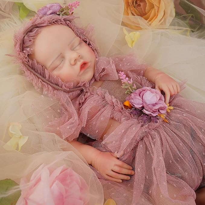 Full Silicone Reborn Baby Doll, 20 Inch Lifelike Newborn Girl, Reborn Baby Dolls