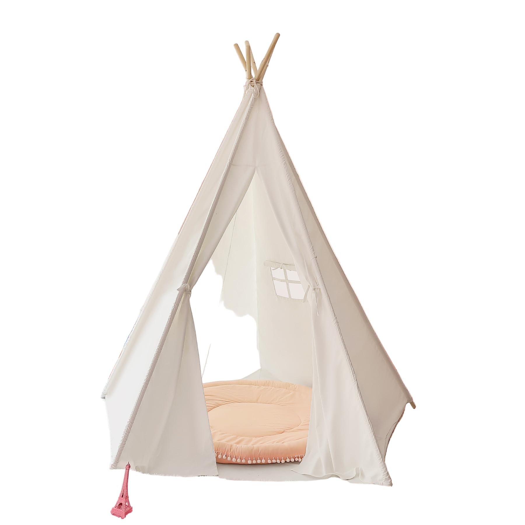 85" H Kids Teepee Play Tent, 2.1m Large Indoor Canvas Teepee Tent