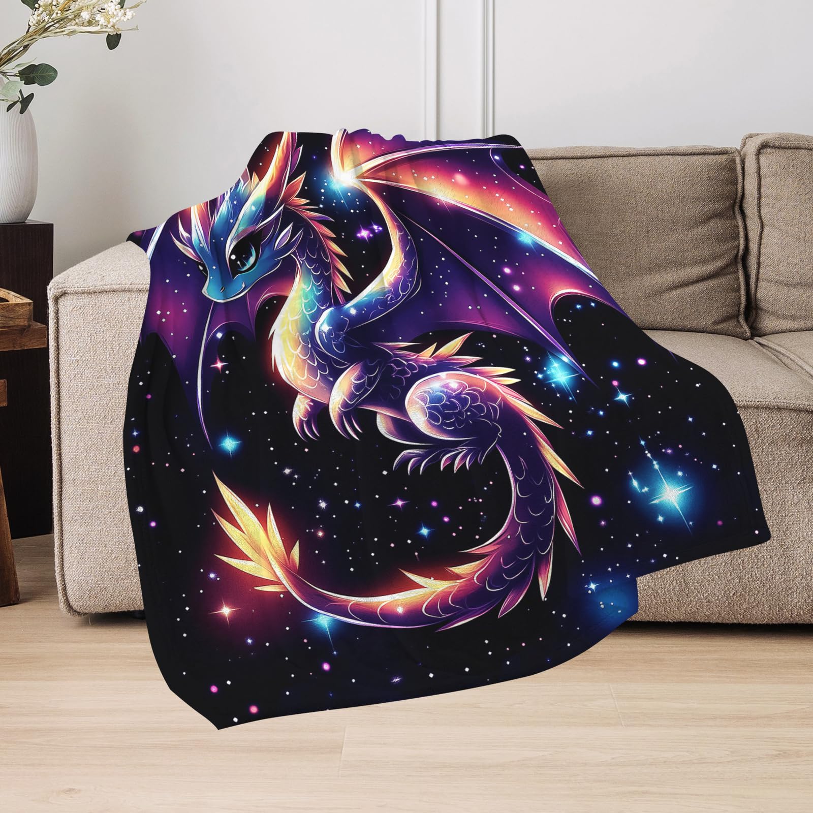 Galaxy Dragon Throw Blanket