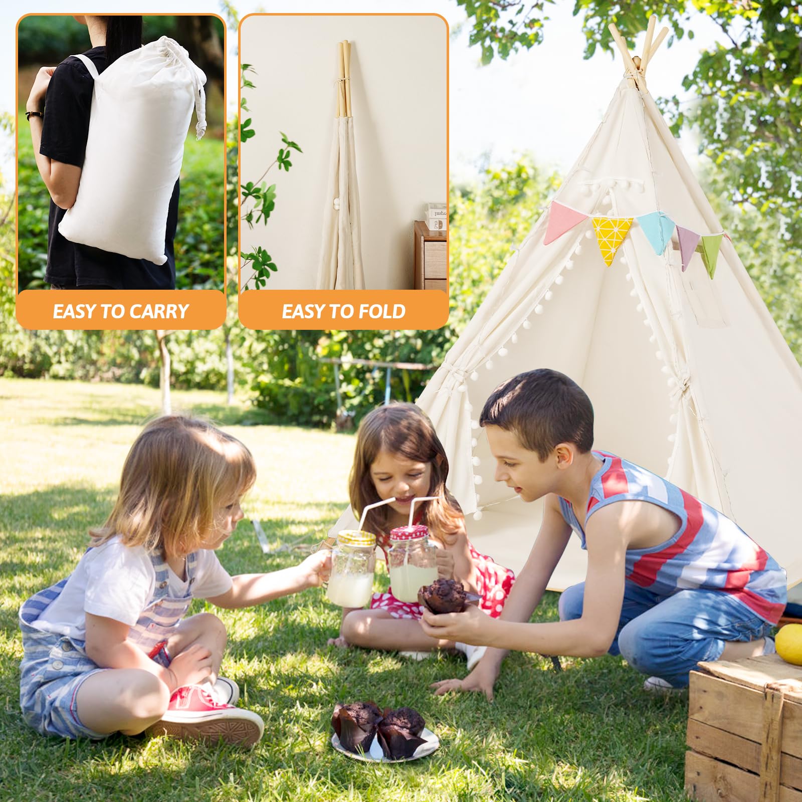 Kids Teepee Tent with Mat and Accessories