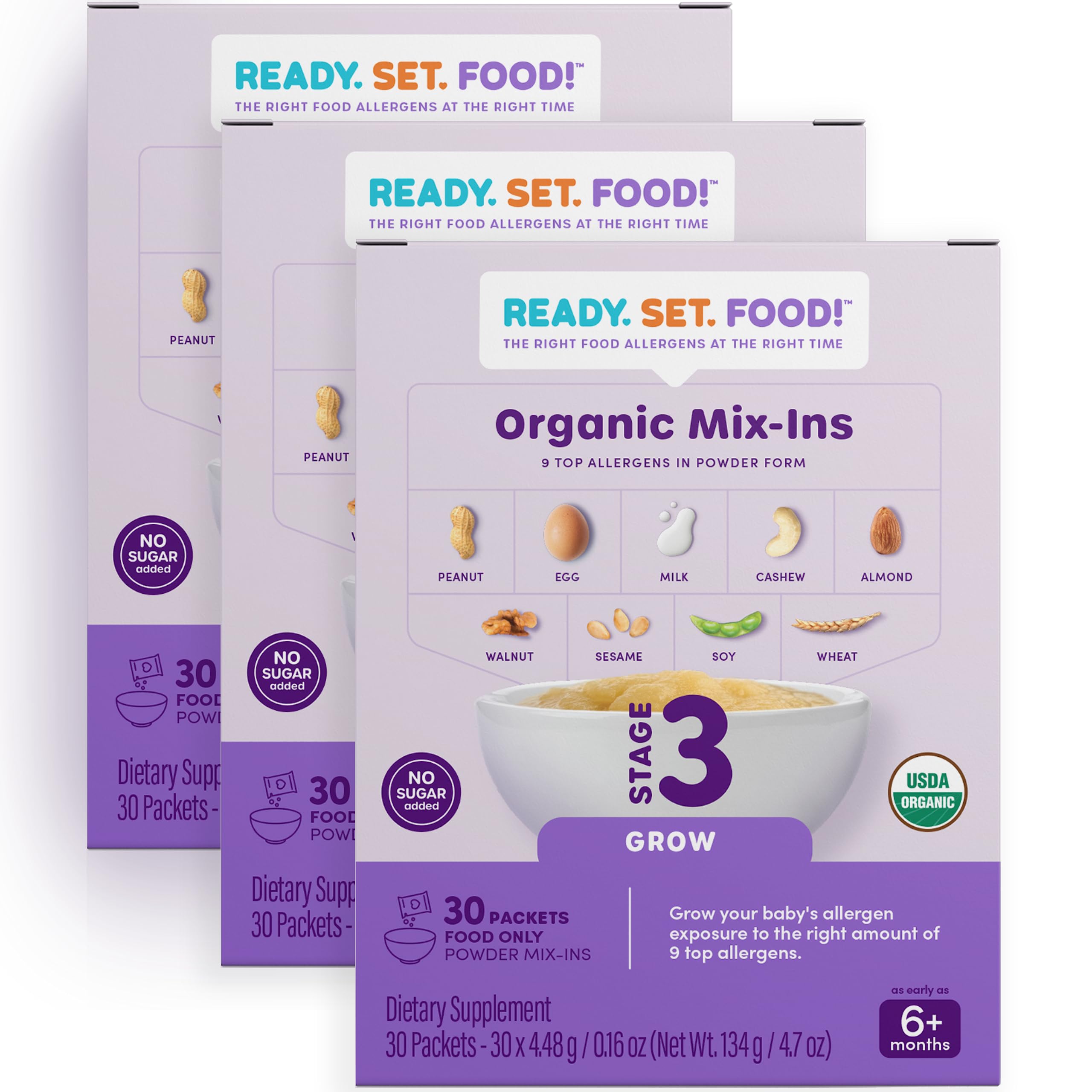 3 Mix-ins (90 Days) – Safe & Easy Early Allergen Introduction for Babies 6+ Months