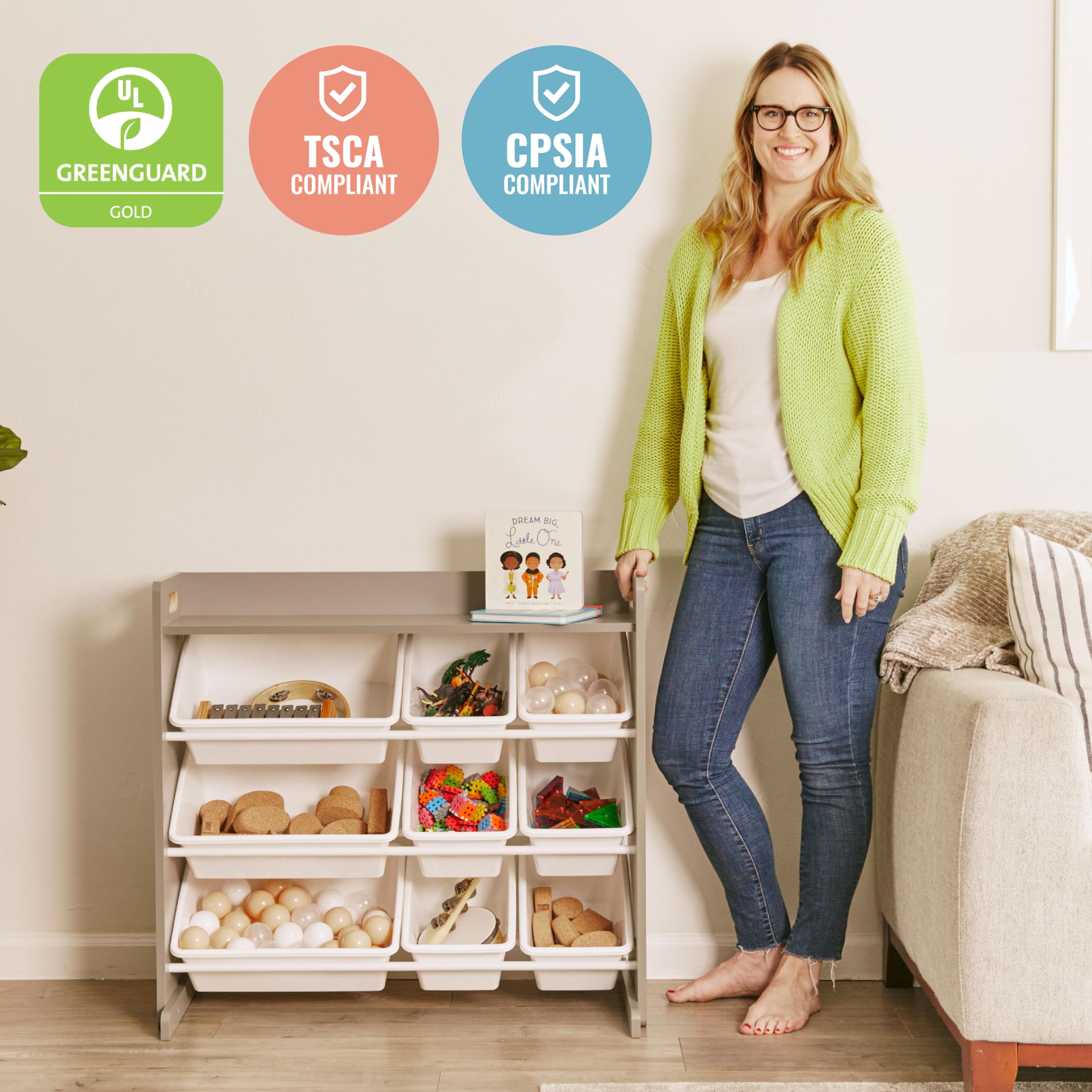 3-Tier Toy Storage Organizer with 9 Bins