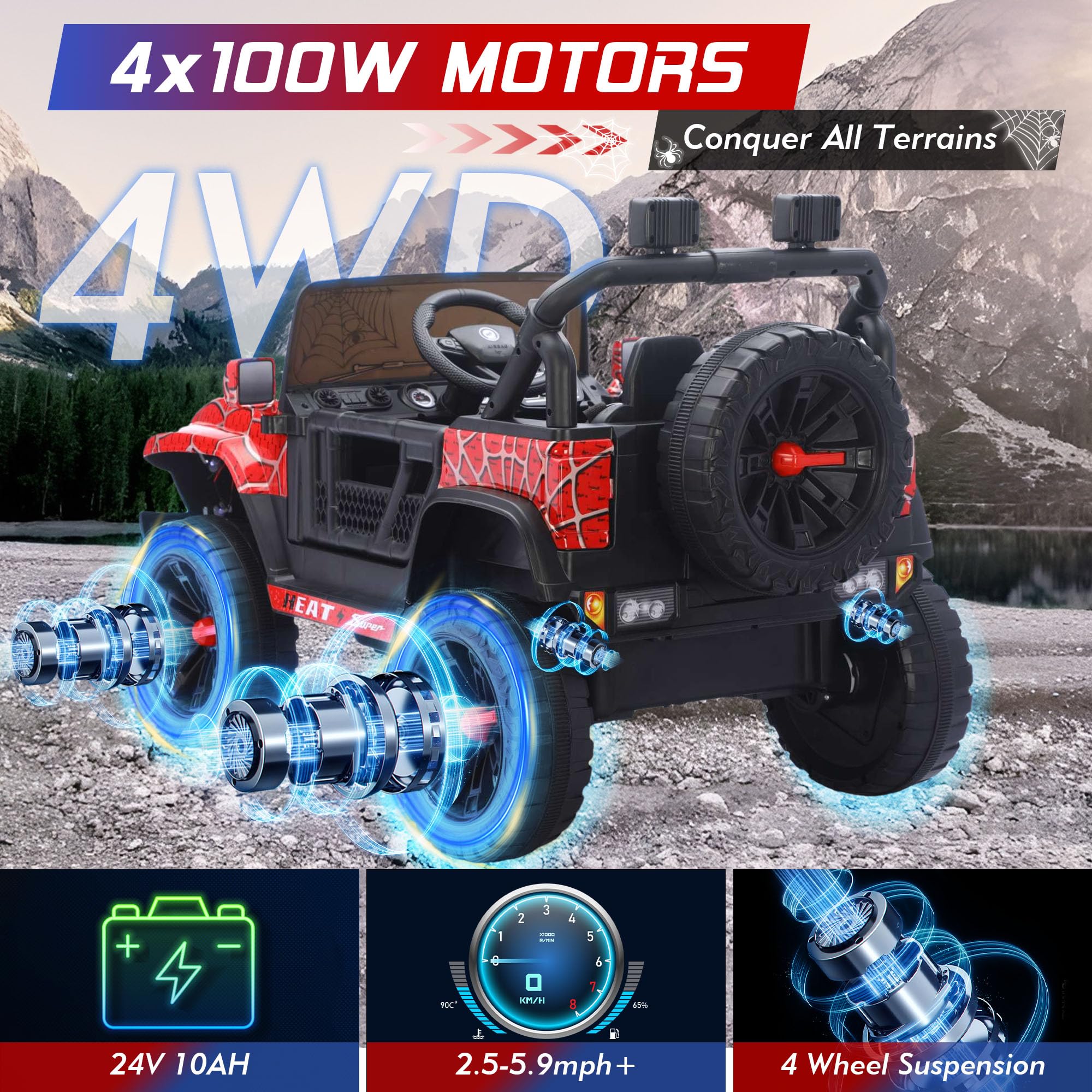 24V Kids Electric Ride-On Truck with Remote Control