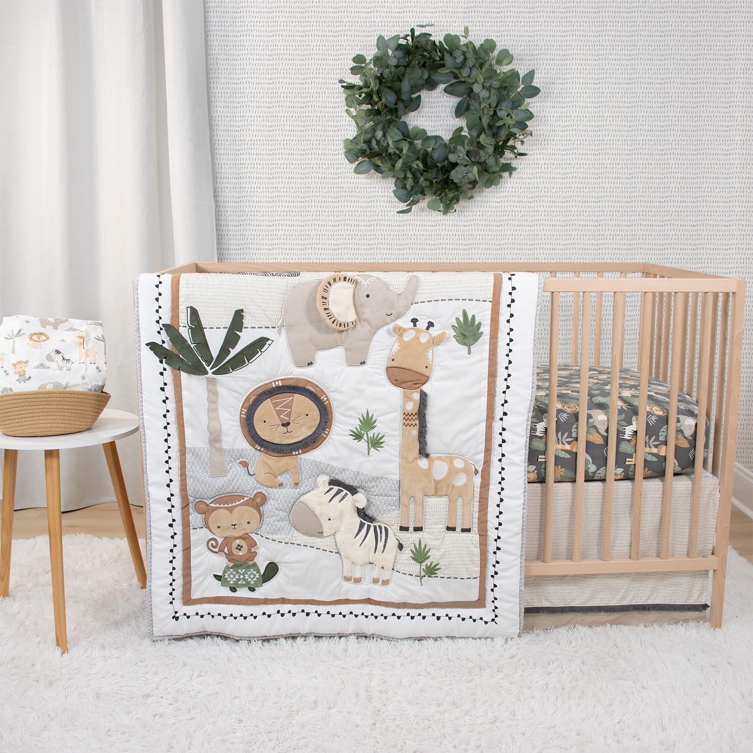 4 Piece Organic Cotton Baby Crib Bedding Set for Boys & Girls - Newborn